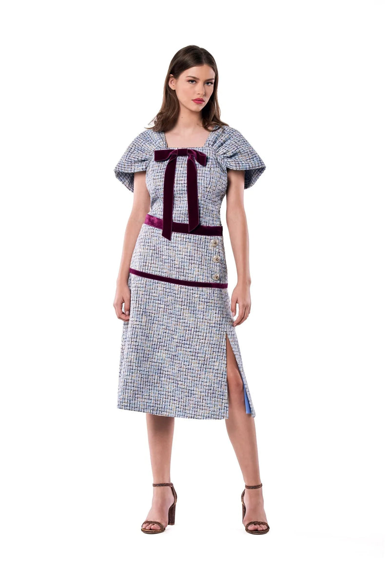 Tweed Skirt in Blue